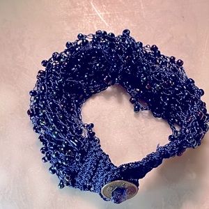 Beaded blue bracelet- cute and soft to wear